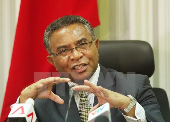Thủ tướng nước Cộng hòa Dân chủ Timor-Leste Rui Maria de Araujo trả lời phỏng vấn một số cơ quan báo chí các nước Đông Nam Á. (Ảnh: Lâm Khánh/TTXVN)
