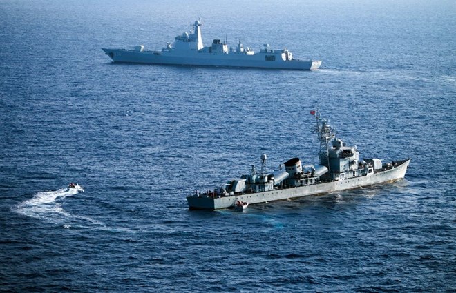 Trung Quốc tiến hành tập trận tại Biển Đông tháng 5-2016. (Nguồn: AFP)