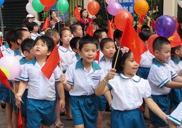 Học sinh tiểu học quận Ba Đình, Hà Nội. (Ảnh minh họa: T.Y)