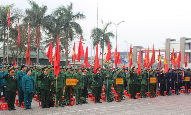 Các tân binh huyện Lệ Thủy trong ngày hội tòng quân
