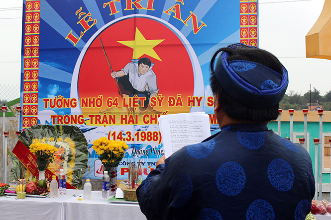 Lễ tri ân 64 liệt sỹ Gạc Ma được tổ chức vào ngày 14-3 hàng năm tại Nghĩa trang liệt sỹ phường Quảng Phúc.