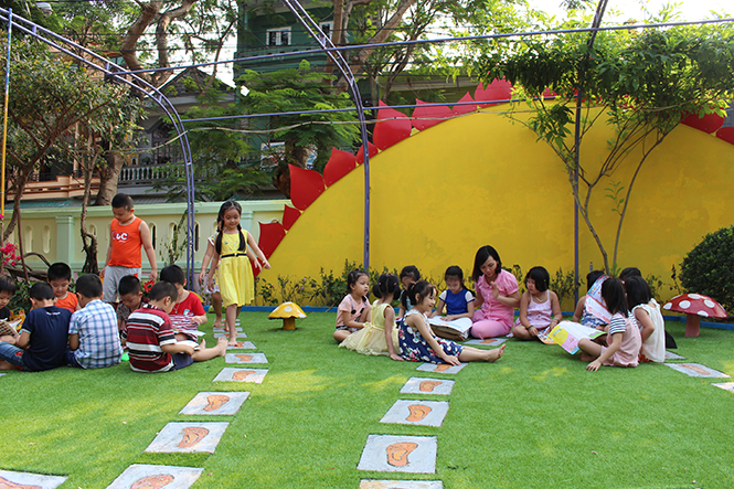 Trẻ được thỏa sức vui chơi, học tập trong môi trường xanh, sạch, đẹp