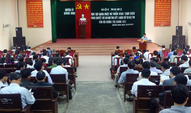  Hội nghị triển khai thực hiện Nghị quyết và Kết luận của Bộ Chính trị huyện Quảng Ninh. 