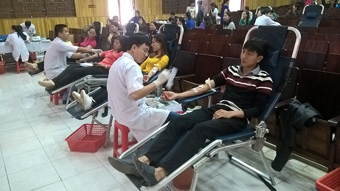 Đợt I năm 2017, huyện Quảng Trạch có trên 750 người tham gia hiến máu tình nguyện.