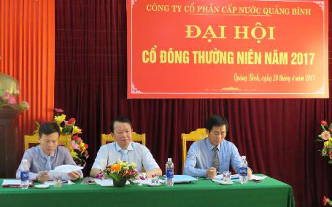 Hội đồng cổ đông của Công ty cổ phần cấp nước Quảng Bình.