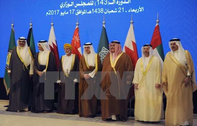 Ngoại trưởng các nước thành viên Hội đồng Hợp tác Vùng Vinh tham dự cuộc họp tại Riyadh, Saudi Arabia ngày 17-5. (Nguồn: AFP/TTXVN)
