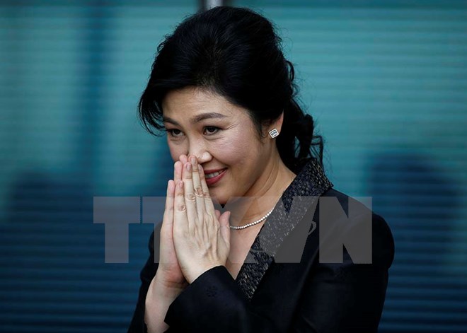 Bà Yingluck Shinawatra tới tòa án ở Bangkok, Thái Lan ngày 1-8. (Nguồn: EPA/TTXVN)
