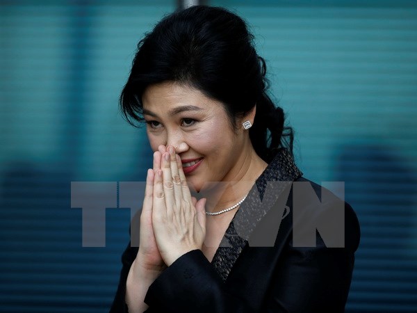 Bà Yingluck Shinawatra tới tòa án ở Bangkok, Thái Lan ngày 1-8. (Nguồn: EPA/TTXVN)
