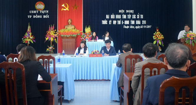 ​  Tổ đại biểu HĐND tỉnh tiếp xúc với cử tri TP. Đồng Hới trước kỳ họp thứ 6, HĐND tỉnh khóa XVII tại xã Thuận Đức.