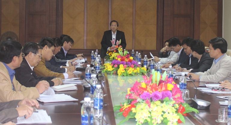 Đồng chí Bí thư Tỉnh uỷ Hoàng Đăng Quang phát biểu kết luận  tại buổi làm việc