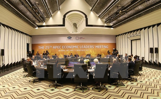 Chủ tịch nước Trần Đại Quang, Chủ tịch Hội nghị Cấp cao APEC lần thứ 25 chủ trì phiên họp. (Nguồn: TTXVN)