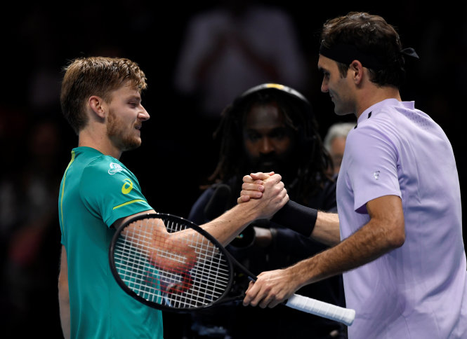  Goffin đã đánh bại Federer lần đầu tiên trong cuộc đối đầu thứ 7. Ảnh: REUTERS