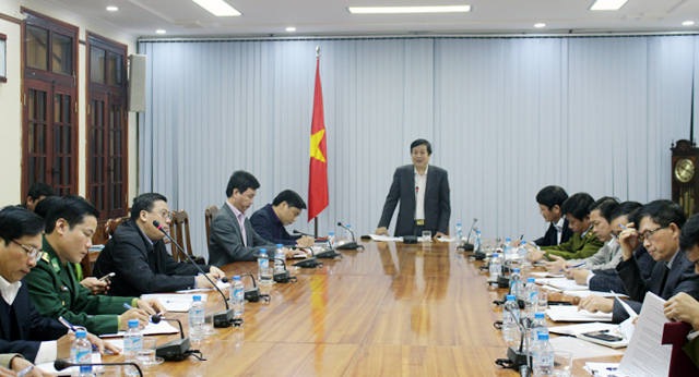 Đồng chí Nguyễn Xuân Quang, Phó Chủ tịch Thường trực UBND tỉnh, Trưởng ban Chỉ đạo 389 tỉnh phát biểu kết luận cuộc họp.