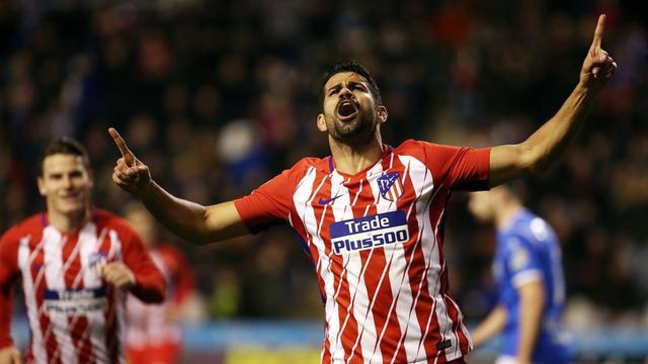 Niềm vui của Costa khi ghi bàn trong trận thắng Lleida. Ảnh: AS