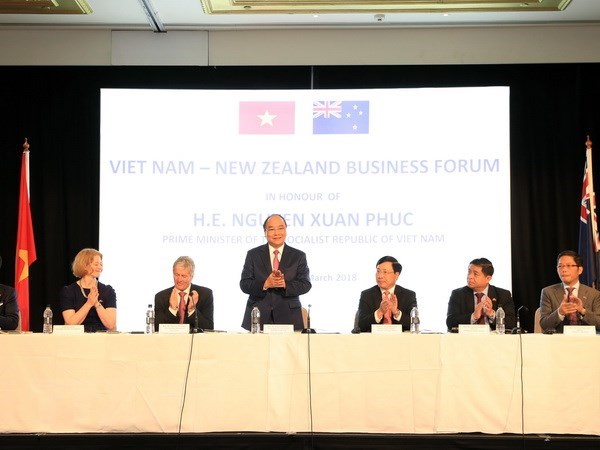 Thủ tướng Nguyễn Xuân Phúc đến dự Diễn đàn Doanh nghiệp Việt Nam-New Zealand. (Ảnh: Thống Nhất/TTXVN)