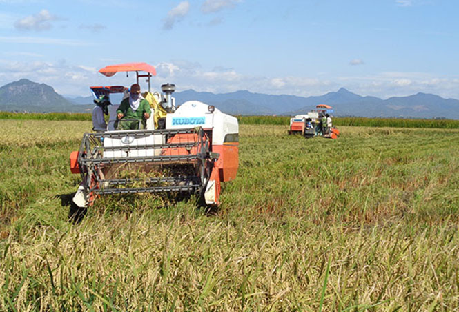 Nông dân Quảng Ninh áp dụng cơ giới hóa vào sản xuất nông nghiệp.