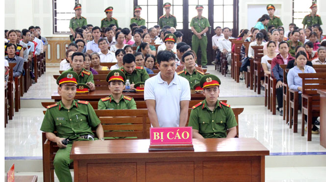 Bị cáo Nguyễn Ngọc Sơn trong phiên tòa xét xử sơ thẩm