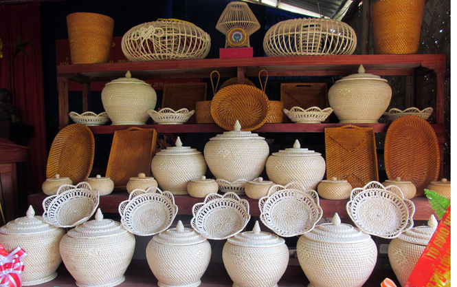 Sản phẩm mây tre đan Vân Sơn có thị trường tiêu thụ rộng khắp cả nước.