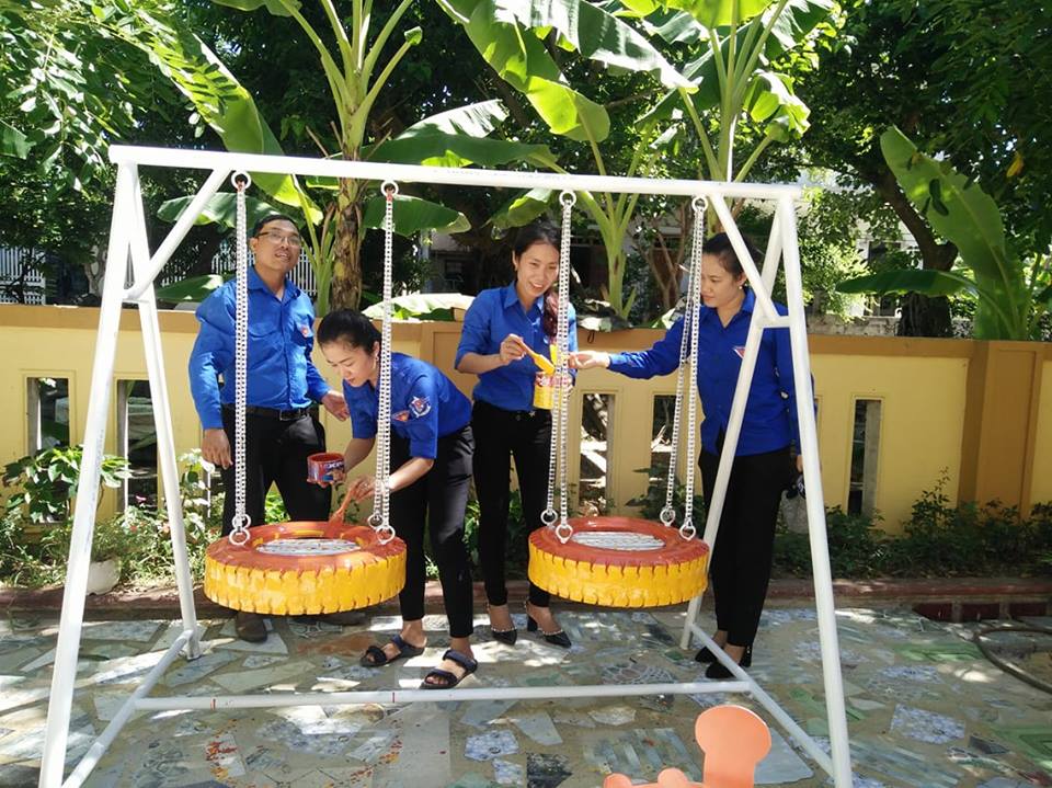 Công trình thanh niên “Khu vui chơi vận động cho thiếu nhi” là tâm huyết của đoàn viên thanh niên huyện Quảng Ninh. 