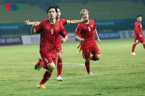 Công Phượng ghi bàn thắng duy nhất giúp Olympic Việt Nam giành chiến thắng (Ảnh: Ngọc Duy).