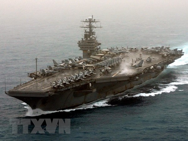 Tàu sân bay USS Theodore Roosevelt của Hải quân Mỹ. (Nguồn: AFP/TTXVN)