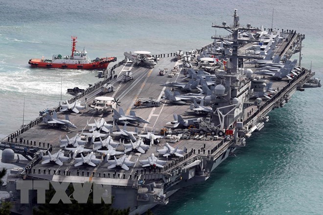 Tàu sân bay Ronald Reagan của Mỹ sắp tới căn cứ hải quân Hàn Quốc