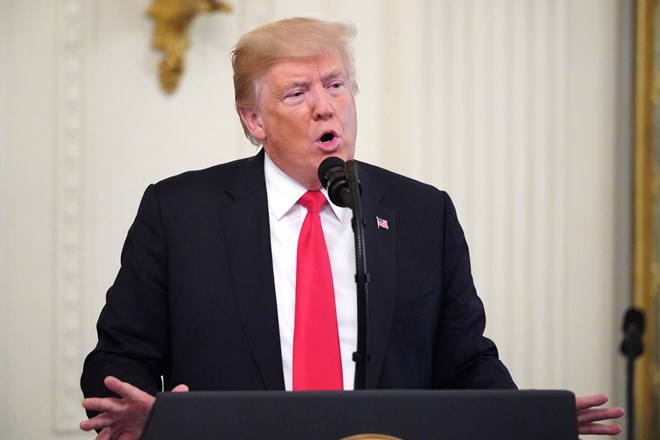 Tổng thống Mỹ Donald Trump phát biểu tại một sự kiện ở Washington, DC ngày 22-8. (Ảnh: AFP/TTXVN)