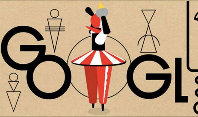 Hình Doodle của Google kỷ niệm ngày sinh của Oskar Schlemmer với vở ballet Triadisches Ballett