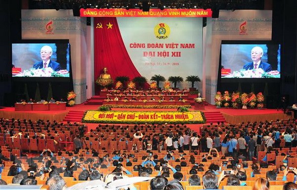 Tổng Bí thư Nguyễn Phú Trọng phát biểu tại Đại hội. (Ảnh: Nguyễn Khang/TTXVN)