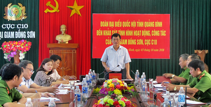 Đoàn ĐBQH tỉnh: Khảo sát tình hình hoạt động của Trại giam Đồng Sơn