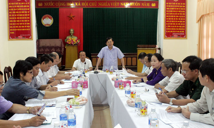 Đồng chí Nguyễn Hữu Dũng, Phó Chủ tịch Uỷ ban Trung ương MTTQ Việt Nam phát biểu tại buổi làm việc