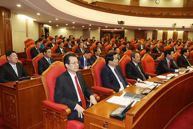 Đồng chí Hoàng Đăng Quang, Ủy viên Trung ương Đảng, Bí thư Tỉnh ủy Quảng Bình tham dự Hội nghị Trung ương 8.