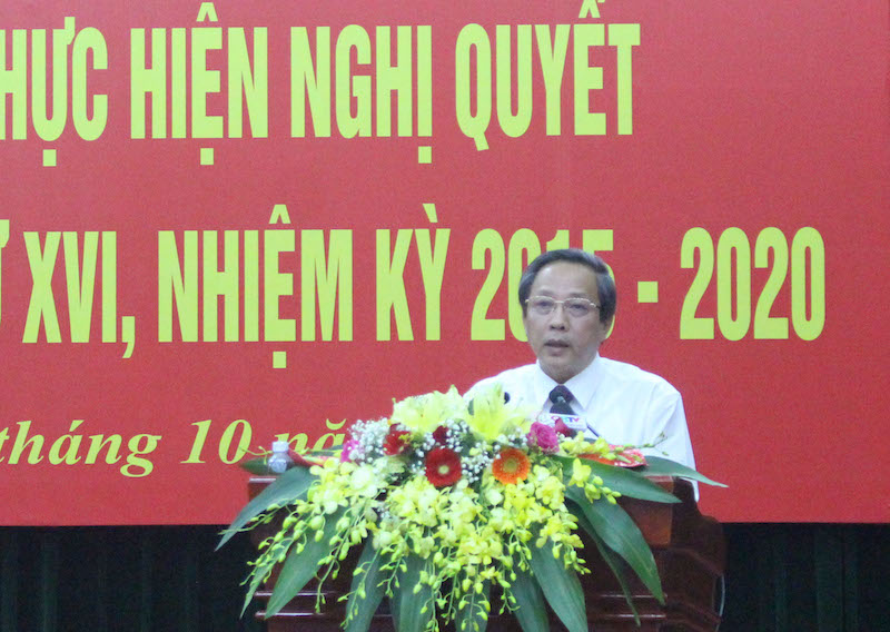 Đồng chí Bí thư Tỉnh uỷ Hoàng Đăng Quang phát biểu kết luận tại hội nghị