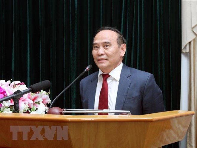 Chủ tịch Hội Luật gia Việt Nam Nguyễn Văn Quyền phát biểu. (Ảnh: Nguyễn Dân/TTXVN)