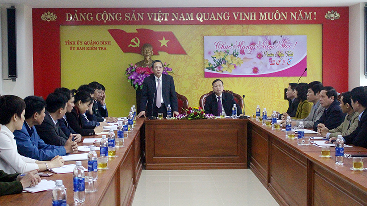 Đồng chí Bí thư Tỉnh ủy Hoàng Đăng Quang phát biểu chỉ đạo tại buổi làm việc với UBKT Tỉnh ủy.