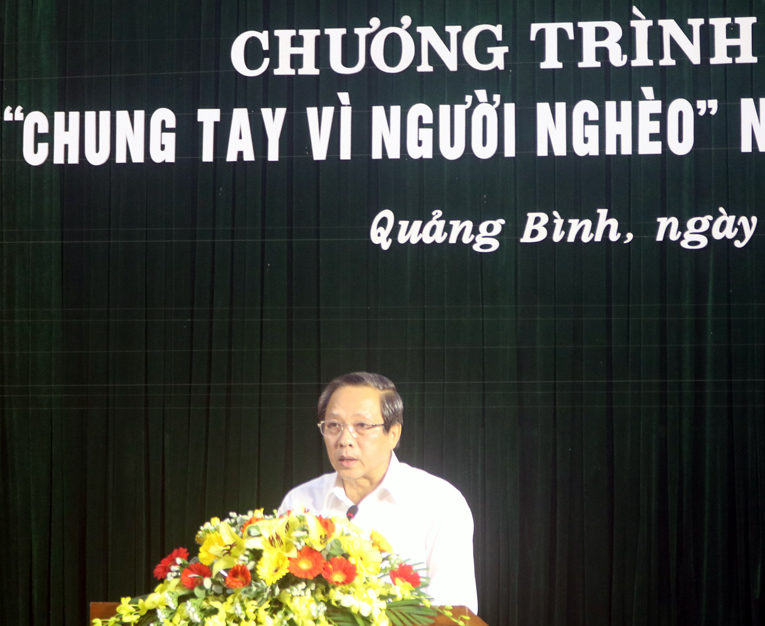 Đồng chí Hoàng Đăng Quang, Ủy viên Trung ương Đảng, Bí thư Tỉnh ủy, Chủ tịch HĐND tỉnh phát biểu tại lễ phát động.