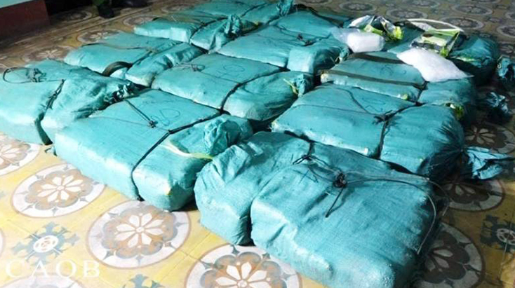 Hiện trường nơi lực lượng Công an Quảng Bình phối hợp với người dân địa phương truy bắt các đối tượng vận chuyển ma túy bỏ trốn.