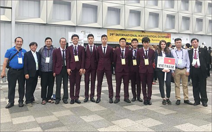 Đoàn Việt Nam tham dự Olympic Toán học quốc tế năm 2018 (Ảnh: Bộ GD-ĐT)