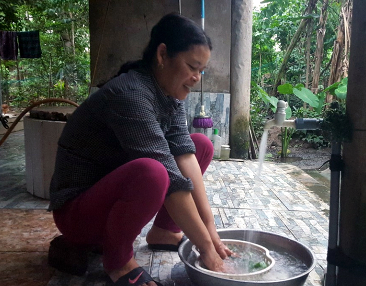 Nhiều hộ dân ở xã Thuận Đức đã lắp đặt hệ thống nước sạch để sử dụng trong sinh hoạt hằng ngày.