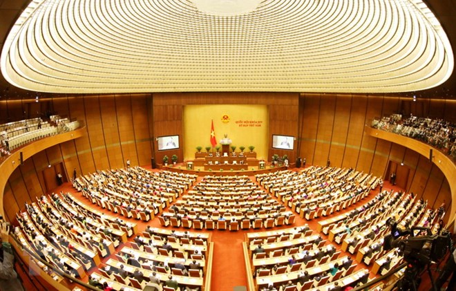 Kỳ họp thứ năm, Quốc hội khóa XIV khai mạc trọng thể tại Nhà Quốc hội, thủ đô Hà Nội. (Ảnh: TTXVN)