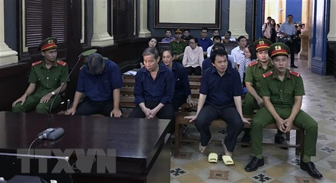 Các bị cáo tại phiên tòa phúc thẩm ngày 2-11-2018. (Ảnh: Thành Chung/TTXVN)