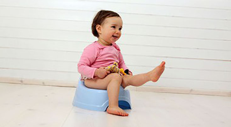 Tư thế ngồi toilet của trẻ: 2 chân phải được chạm trên mặt phẳng, vì nếu 2 chân  