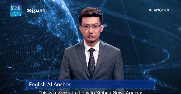 Người dẫn chương trình AI như quảng bá của hãng tin Tân Hoa xã - Ảnh chụp lại từ màn hình: CNBC