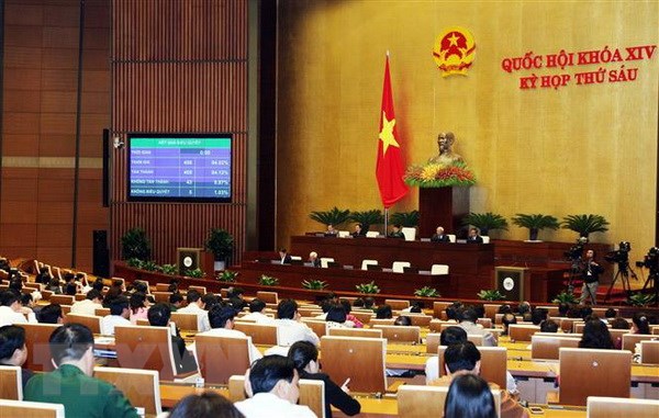 Quốc hội biểu quyết thông qua Luật sửa đổi, bổ sung một số điều của Luật Giáo dục đại học. (Ảnh: Nguyễn Dân/TTXVN)