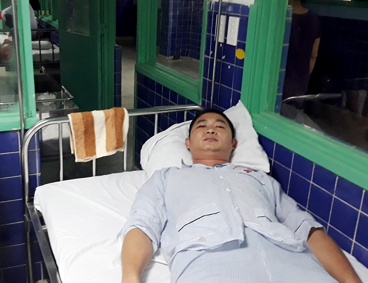 Anh Phạm Phong Phú đang điều trị tại Khoa răng hàm mặt, Bệnh viện hữu nghị Việt Nam-Cuba Đồng Hới