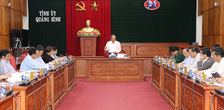Đồng chí Bí thư Tỉnh ủy Hoàng Đăng Quang kết luận tại hội nghị.