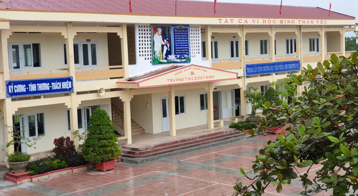 Trường THCS Duy Ninh nơi xảy ra sự việc phản giáo dục - dạy học sinh bằng tát.