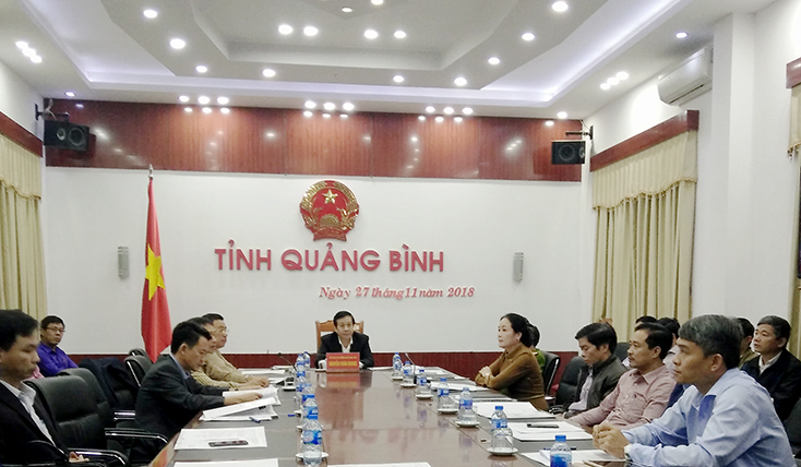 Các đại biểu tham dự tại điểm cầu tỉnh Quảng Bình.