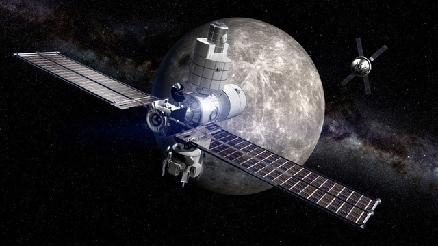 Một ý tưởng thiết kế trạm không gian trên quỹ đạo Mặt trăng - Ảnh: CBC
