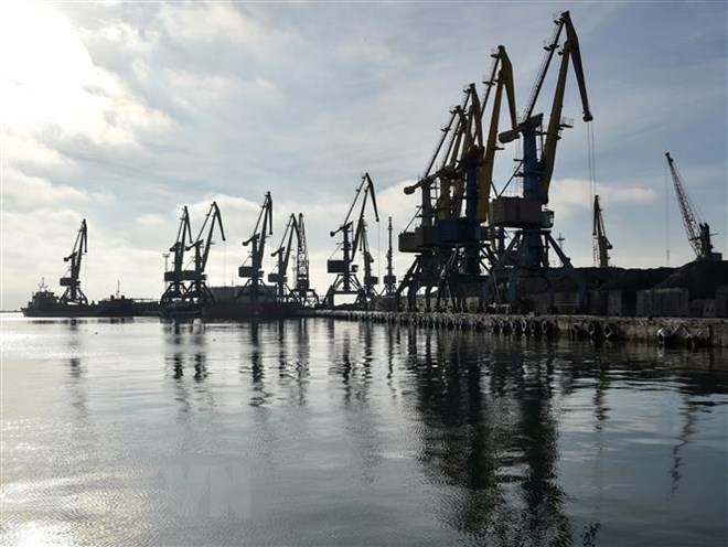 Cảng biển Berdyansk trên Biển Azov, phía đông Ukraine ngày 2-12-2018. (Ảnh: AFP/ TTXVN)